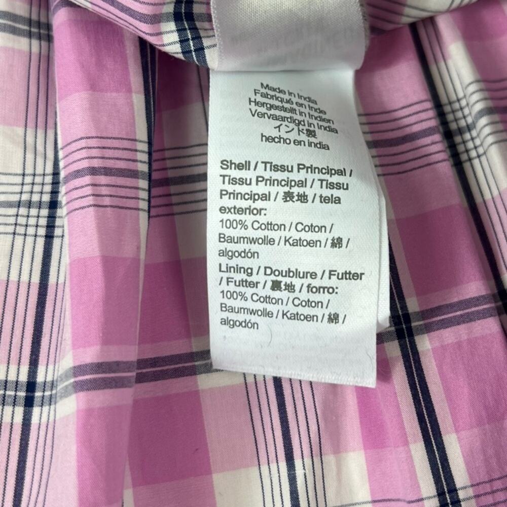 J.Crew Tie-back Tiered Poplin Dress in Violet Plaid Size 6 - Picture 9 of 10